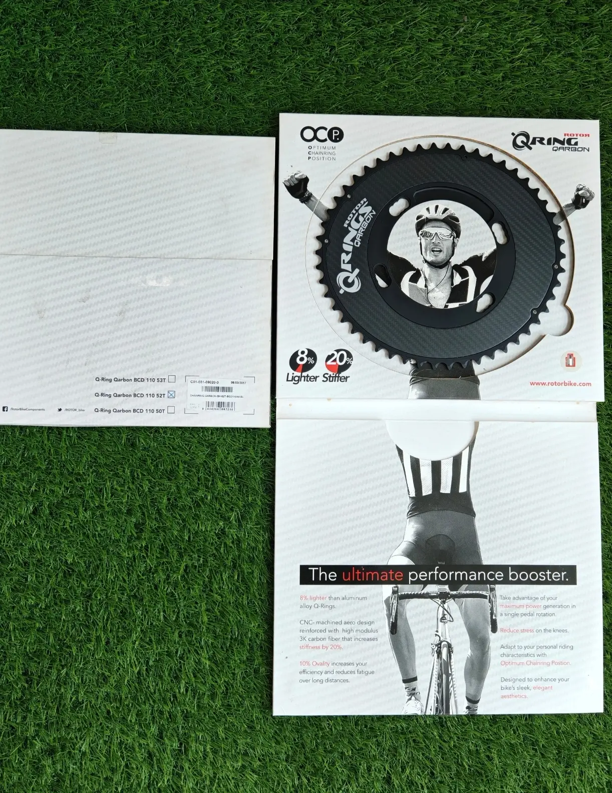 Rotor Q-Ring Carbon Chainring (50&52T) BCD 110 - (Brand New !!)
