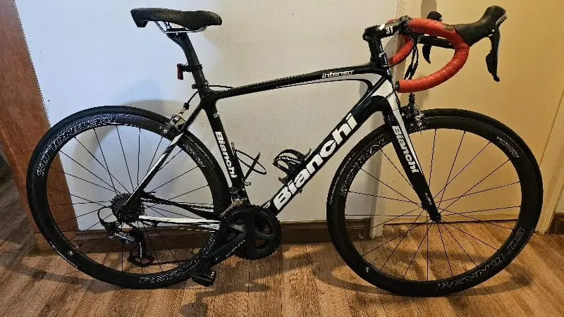 Bianchi Intenso "Pro-Build" Edition Full carbon endurance road bike, meticulously upgraded for performance and power tracking.