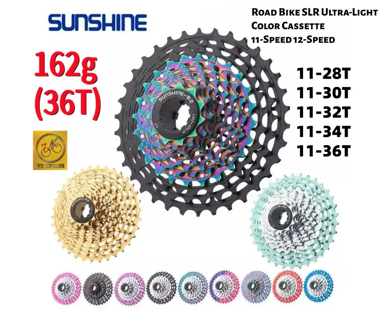 Sunshine Road Bike SLR Ultra-Light Color Cassette 11-Speed 12-Speed 11-28T 11-30T 11-32T 11-34T 11-36T HGR 120–165g