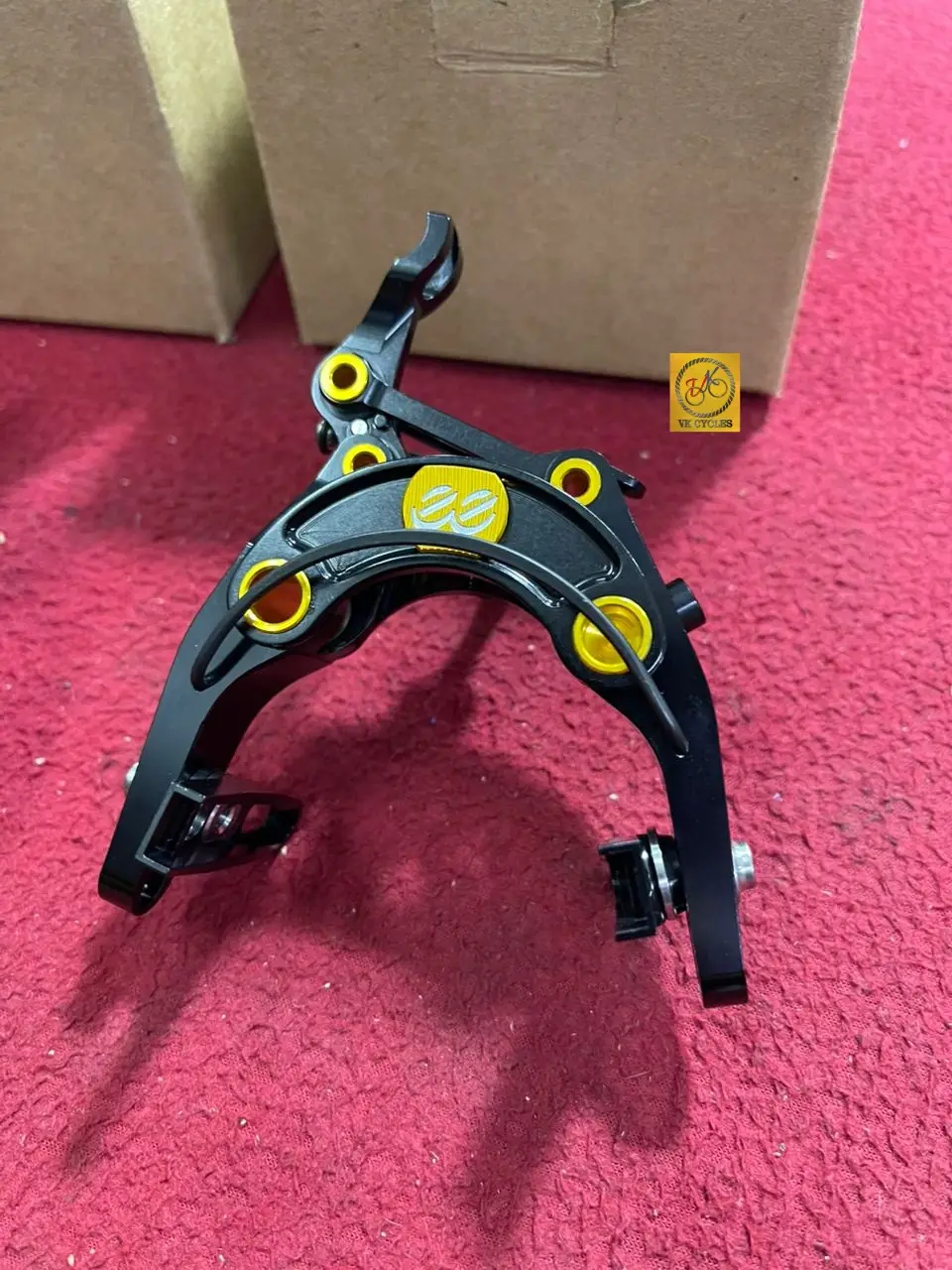 [Genuine] eeBrakes JPS Limited Edition Brompton Caliper Front Rear Titanium Ultra Light Black Gold - 179g