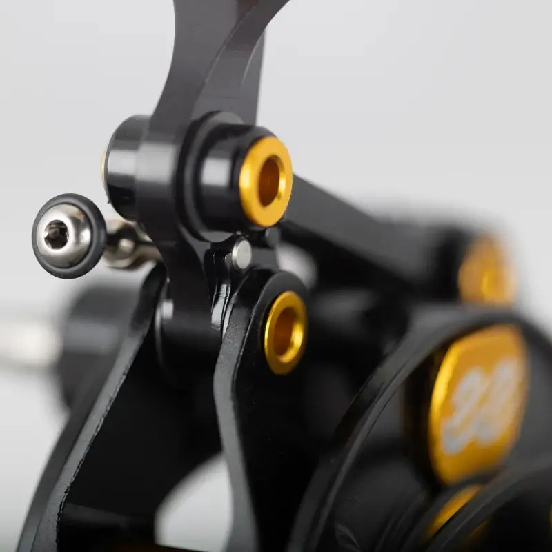 [Genuine] eeBrakes JPS Limited Edition Brompton Caliper Front Rear Titanium Ultra Light Black Gold - 179g