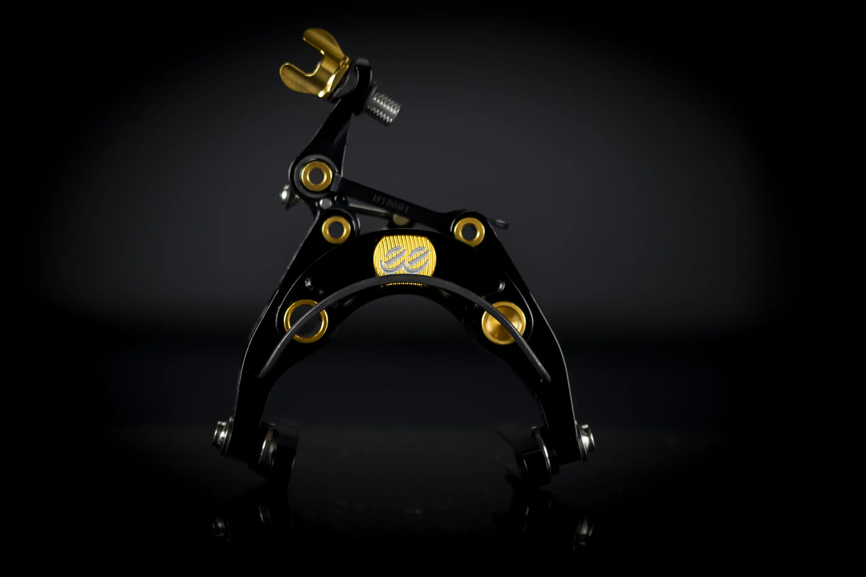 [Genuine] eeBrakes JPS Limited Edition Brompton Caliper Front Rear Titanium Ultra Light Black Gold - 179g