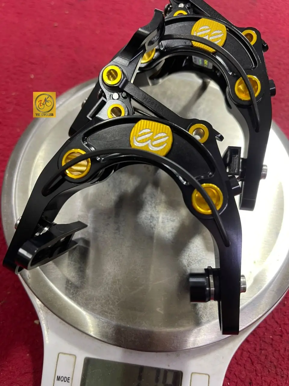 [Genuine] eeBrakes JPS Limited Edition Brompton Caliper Front Rear Titanium Ultra Light Black Gold - 179g