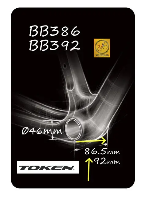 [Taiwan] TOKEN BOTTOM BRACKET PF30 BB386 / BB392 (Ø46 × 86.5 / 92mm) Cannondale PF30A (Ø46 × 73mm) Premium & TBT Tiramic