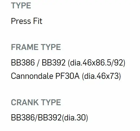 [Taiwan] TOKEN BOTTOM BRACKET PF30 BB386 / BB392 (Ø46 × 86.5 / 92mm) Cannondale PF30A (Ø46 × 73mm) Premium & TBT Tiramic