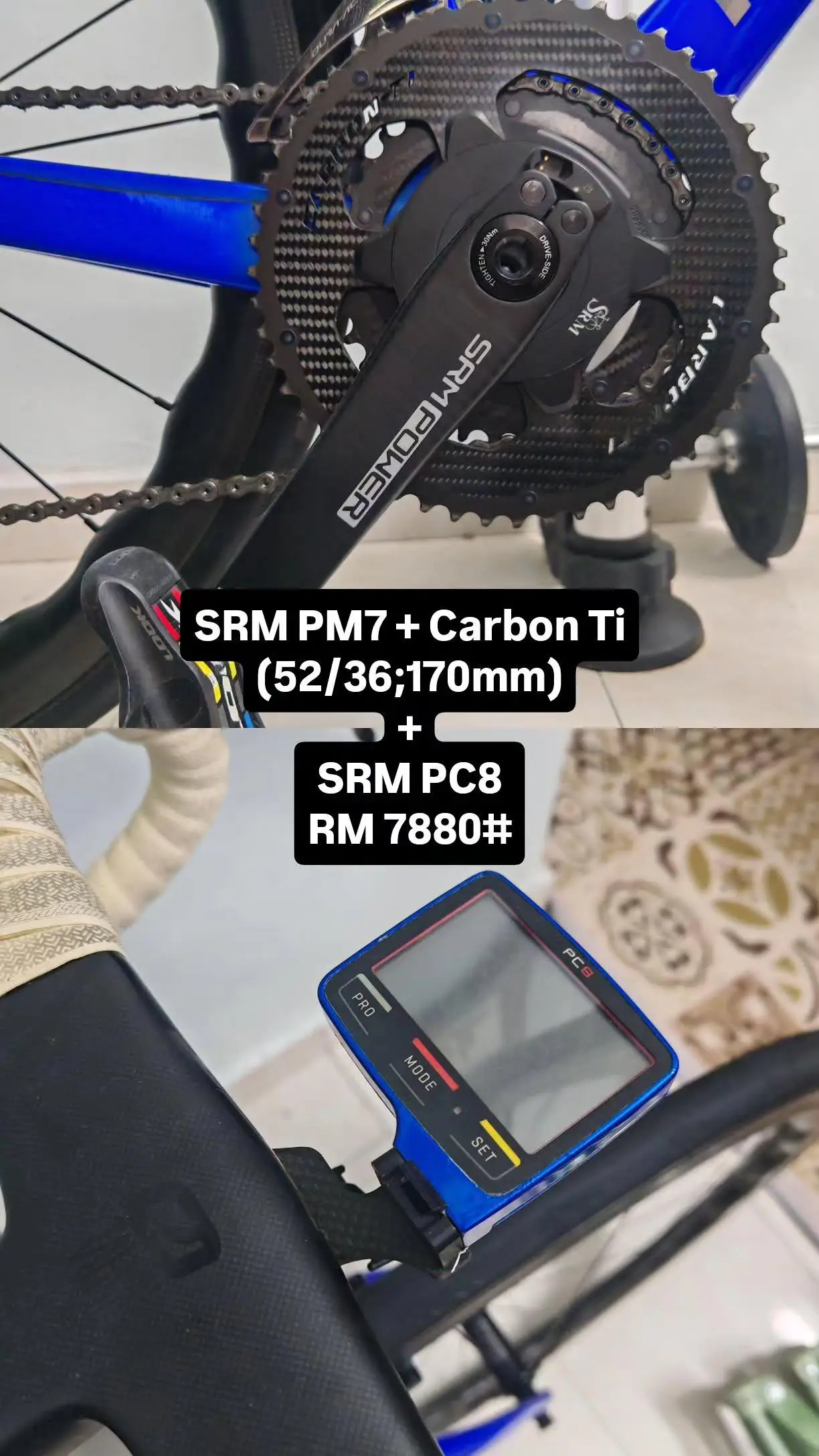 SRM PM7 Carbon Ti (52/36;170) + SRM PC8 - Like New!!