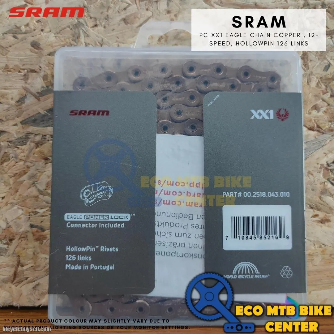 SRAM PC XX1 EAGLE CHAIN COPPER, 12-SPEED, HOLLOWPIN 126 LINKS