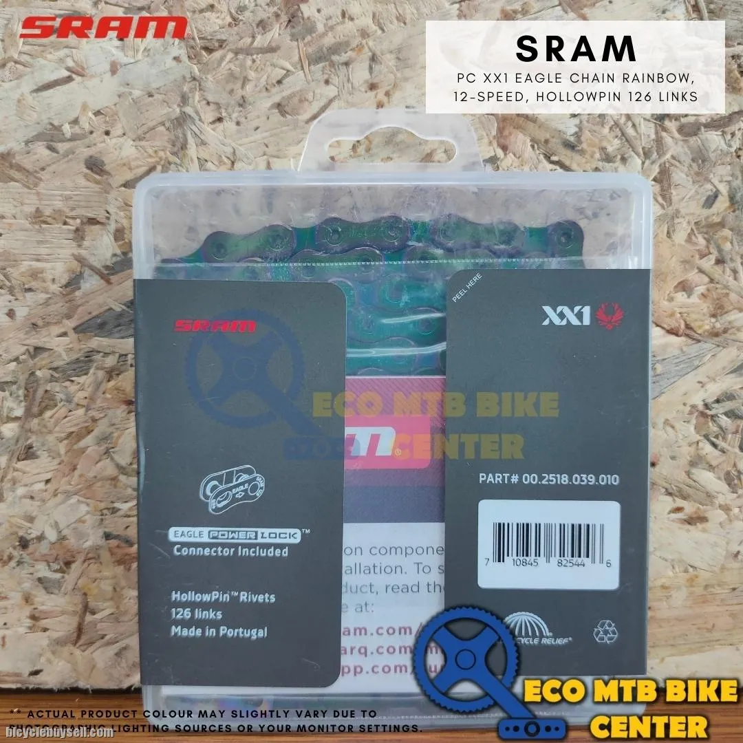 SRAM PC XX1 EAGLE CHAIN RAINBOW, 12-SPEED, HOLLOWPIN 126 LINKS