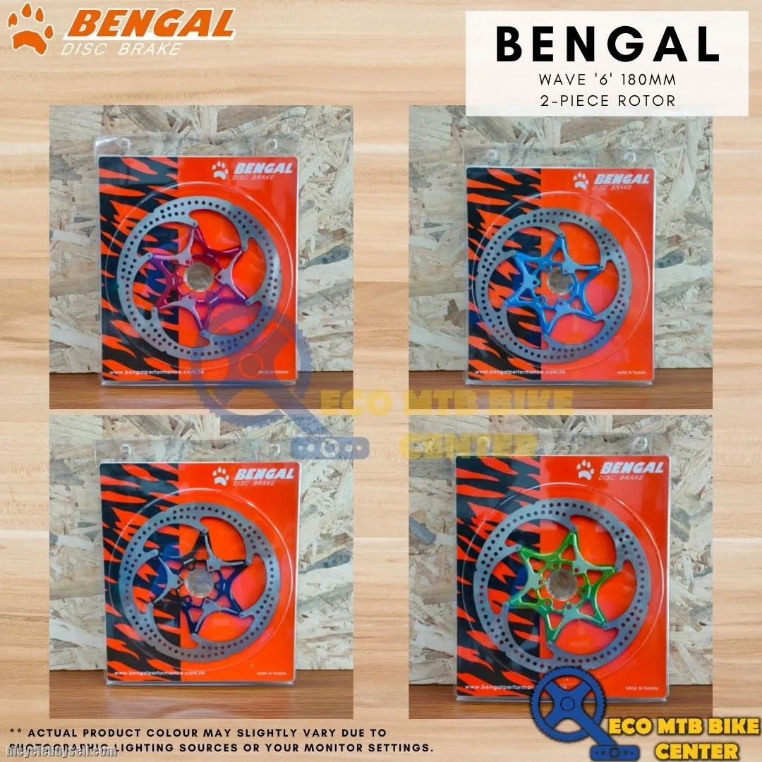 BENGAL DISC BRAKE WAVE '6' 180mm 2-PIECE PART ROTOR