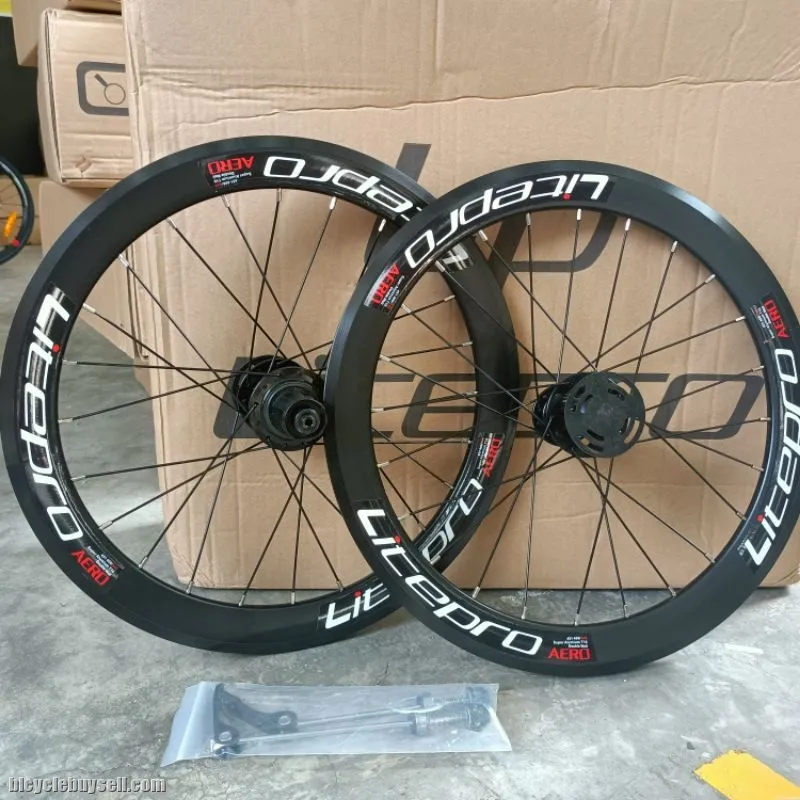 20" 406 / 451 Litepro alloy 40mm double wall aero wheelset folding bike camp java crossmac trs xds