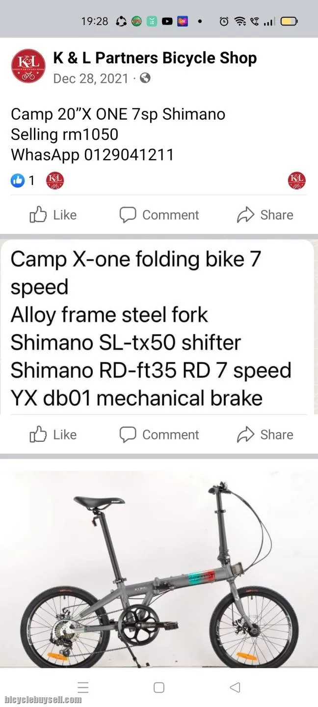 Camp 20â€X ONE  Folding Bike 7sp Speed Shimano