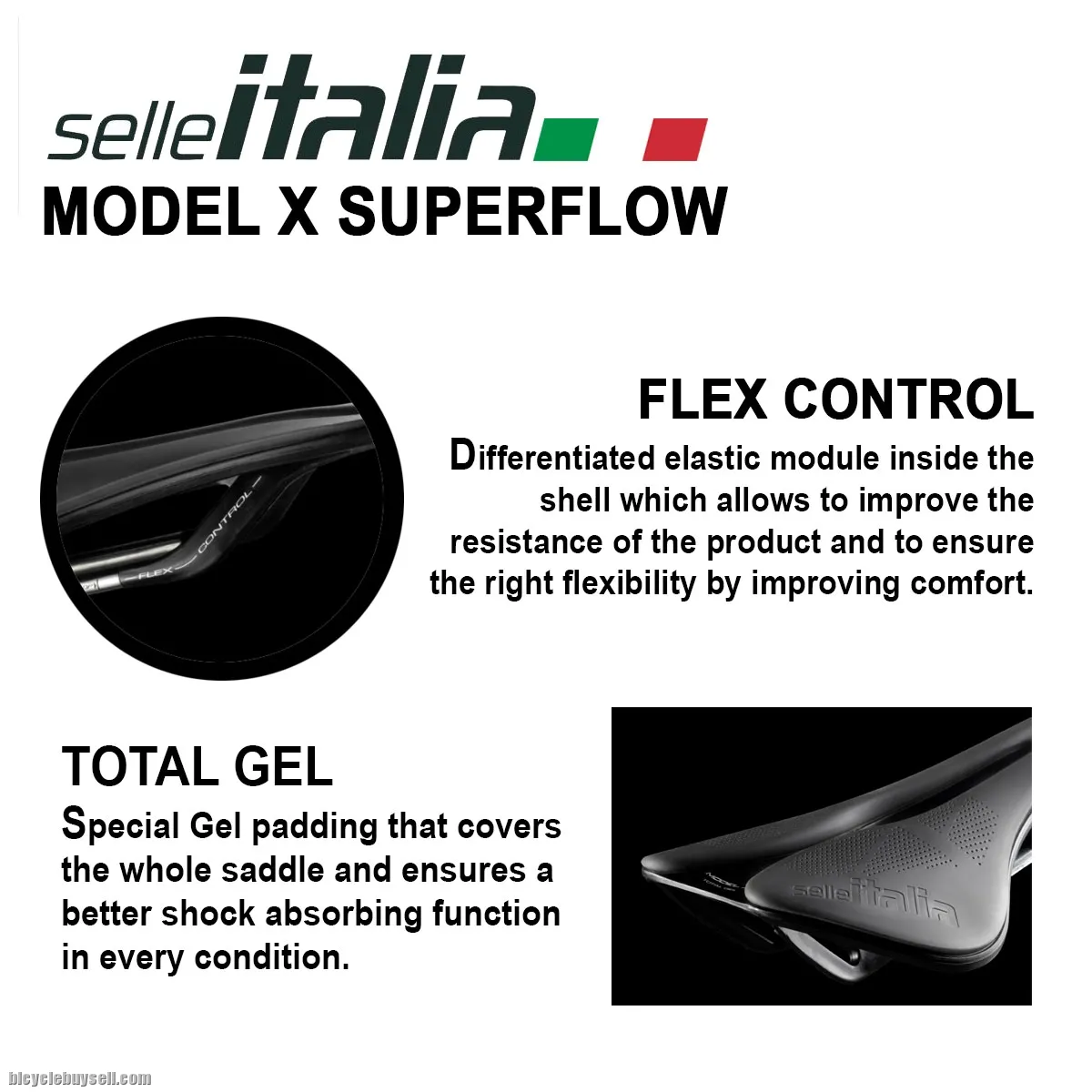 Selle Italia Model X Superflow Power Saddle Road Racing Roadbike  FeC Alloy Rail - L3 Geometry