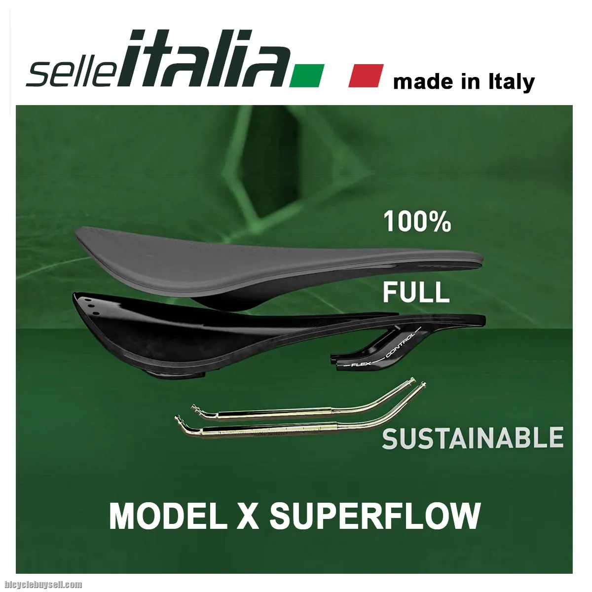 Selle Italia Model X Superflow Power Saddle Road Racing Roadbike  FeC Alloy Rail - L3 Geometry