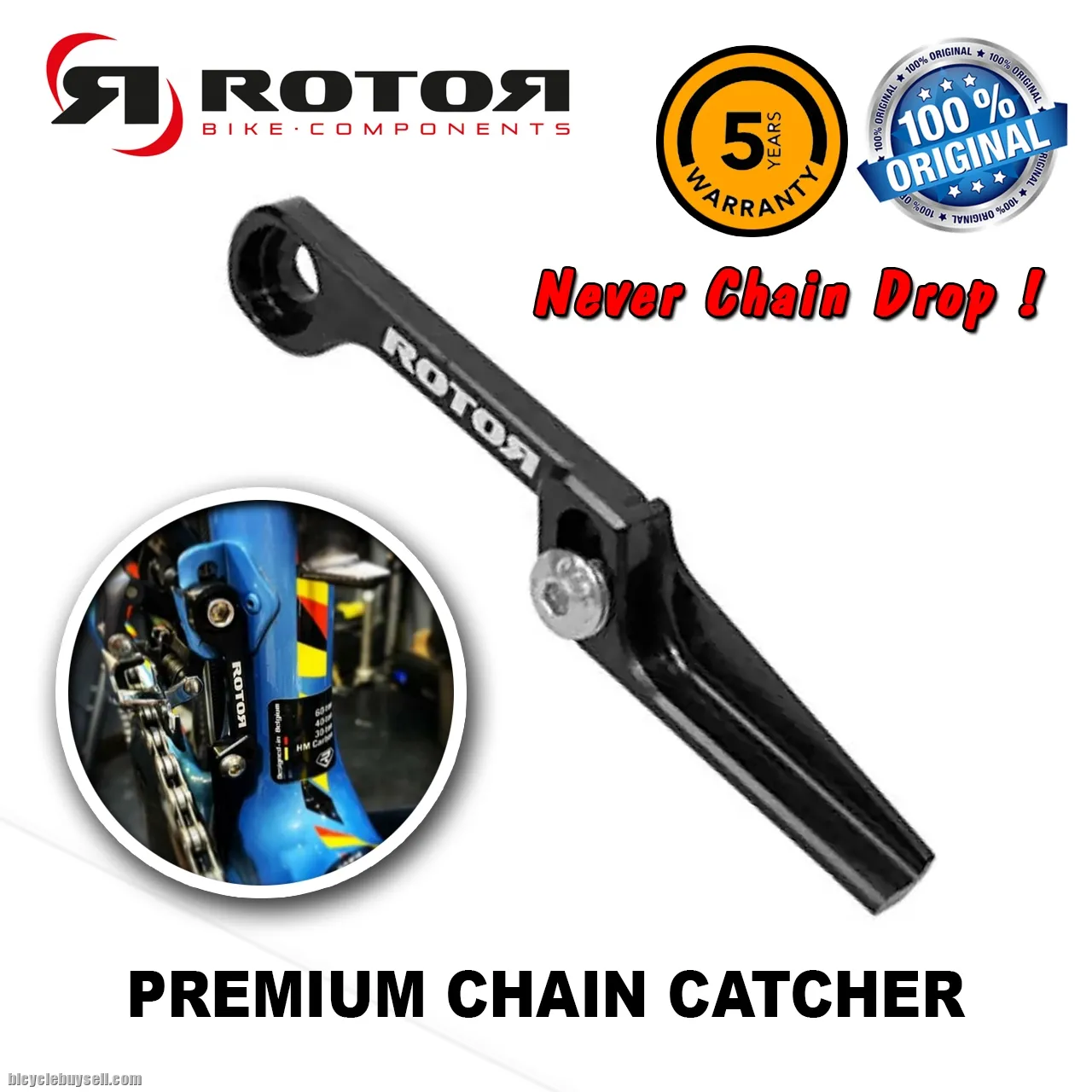 Rotor Premium Chain Catcher Adjustable FD Chain Guard Road Bike Oval Q Chain Ring Anti Chain Drop