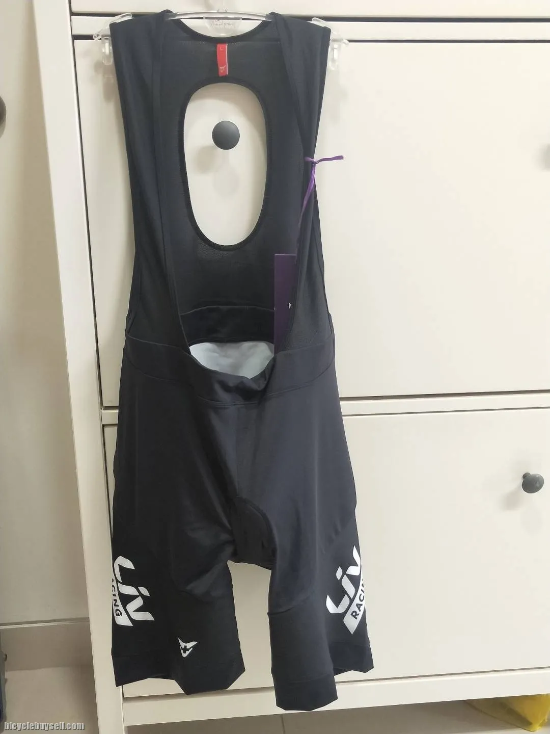 Liv world racing matching padded bib shorts designed by Cuore for Giant purple