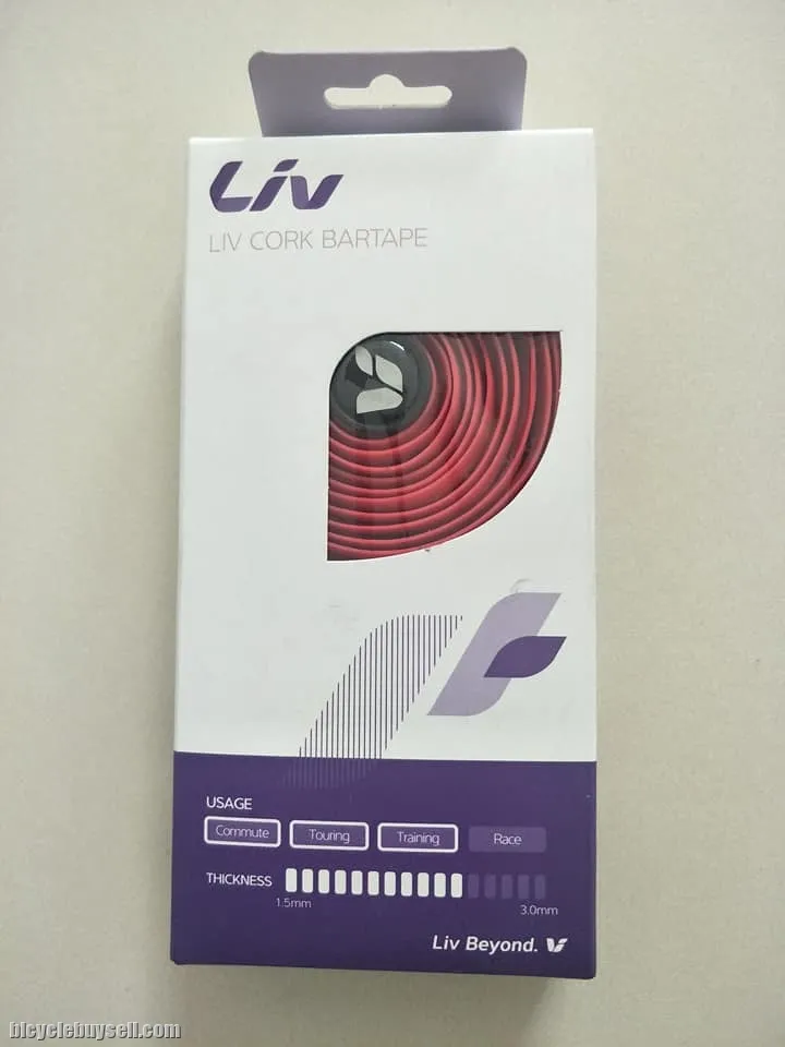 LIV by Giant Handlebar Cork Tape Black 2.5mm thickness