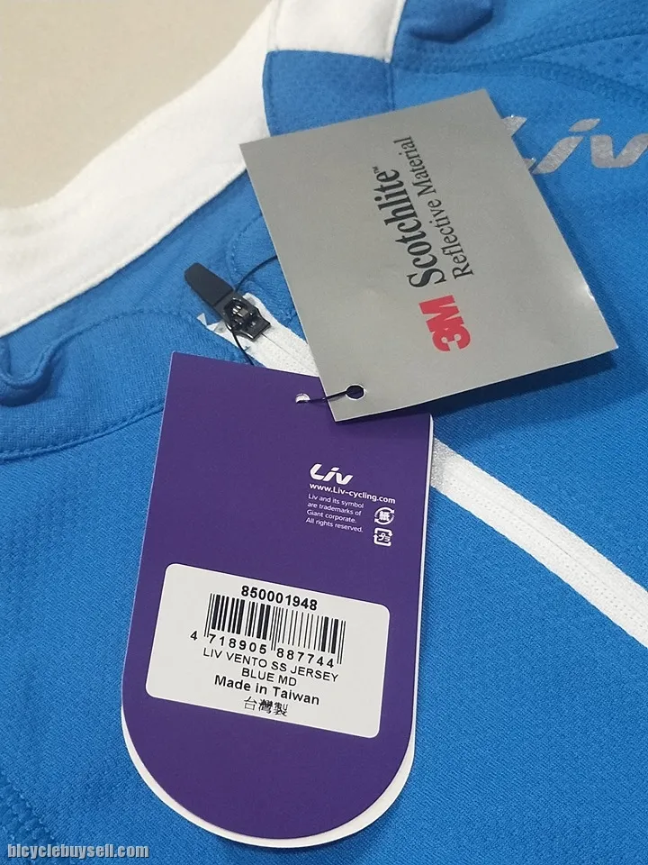 LIV Vento Blue Short Sleeves Cycling Jersey 3M Reflective Decals