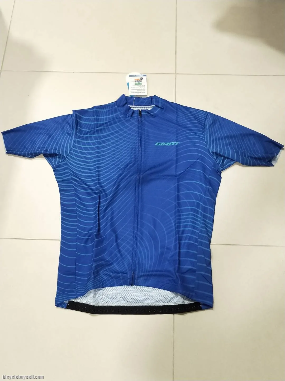 Giant Phantom Series Cycling Jersey in Black and Blue Colors Club Cut Short Sleeves