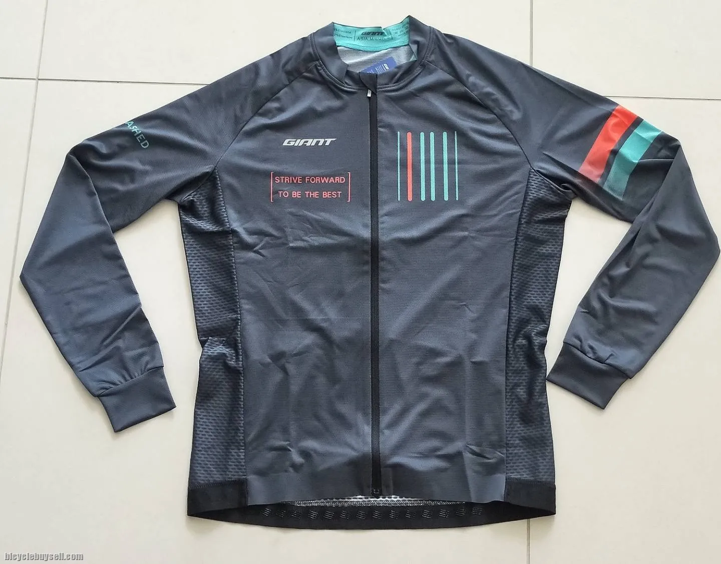 Giant Forward Series Long Sleeves Dark Grey Cycling Jersey for Men / Unisex
