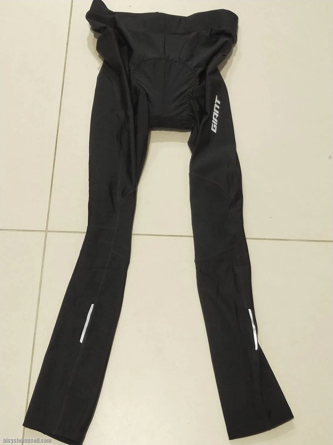 Giant Forward Series Long Gel Padded Tights Black for Men / Unisex with Giant Reflective Decals