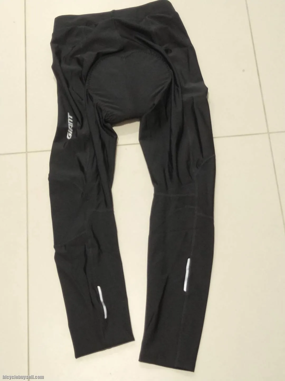 Giant Forward Series Long Gel Padded Tights Black for Men / Unisex with Giant Reflective Decals