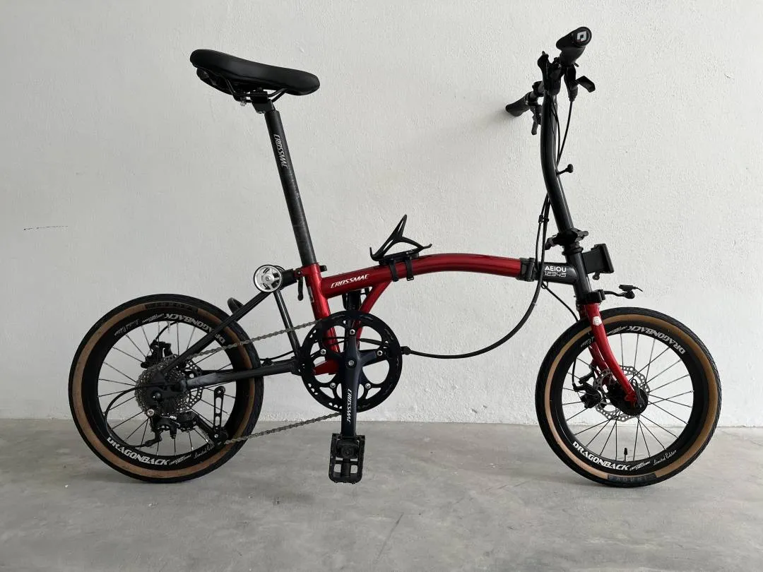 Crossmac AEIOU 12345 9 speed trifold folding foldies bike camp element pikes 3 sixty brompton red