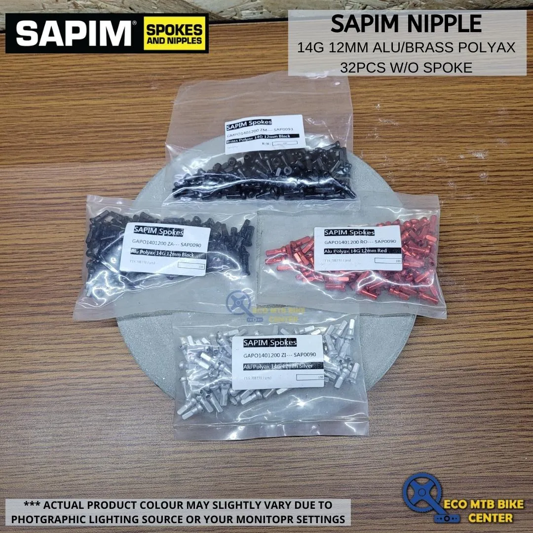 SAPIM Nipple ALU/BRASS 14g 12mm (32pcs w/o Spoke)
