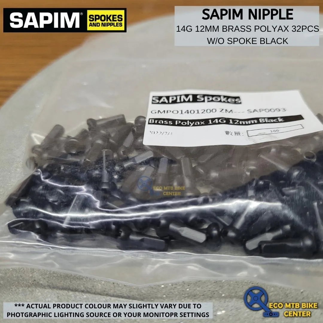 SAPIM Nipple ALU/BRASS 14g 12mm (32pcs w/o Spoke)