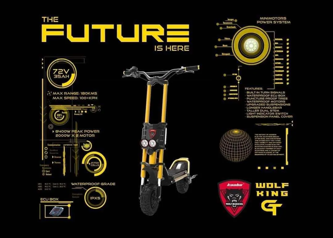 Electric Scooter Kaabo Wolf Warrior King GT Pro / Pro + (Advanced high spec model)