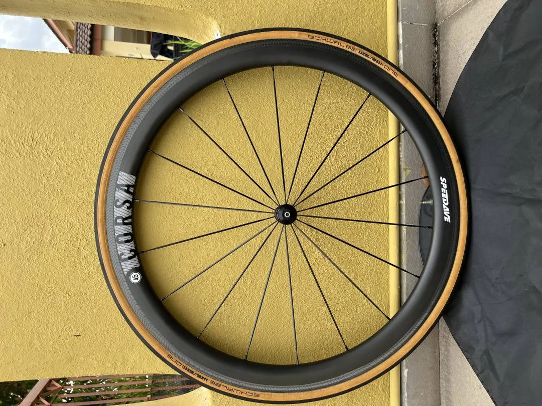 Speedave Corsa 45 Carbon Wheels (Rim Brake) With Schwalbe One.