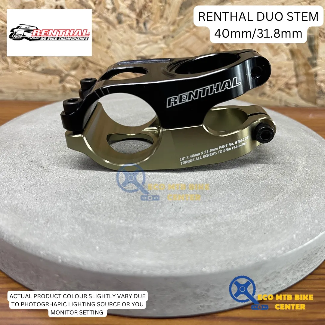 Renthal Stem Duo Ã˜31.8mm 40mm 10Â° rise Black/Gold