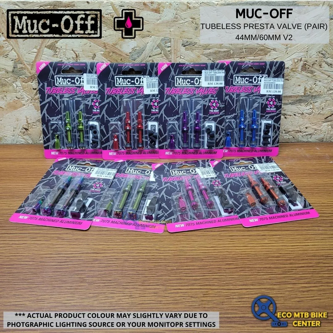 MUC-OFF Tubeless Presta Valve (Pair) 44mm/60mm v2