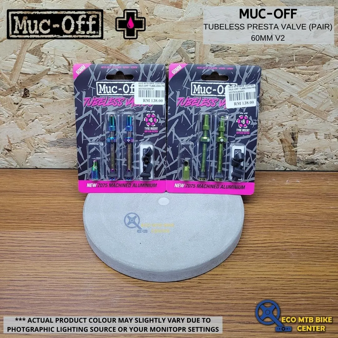 MUC-OFF Tubeless Presta Valve (Pair) 44mm/60mm v2