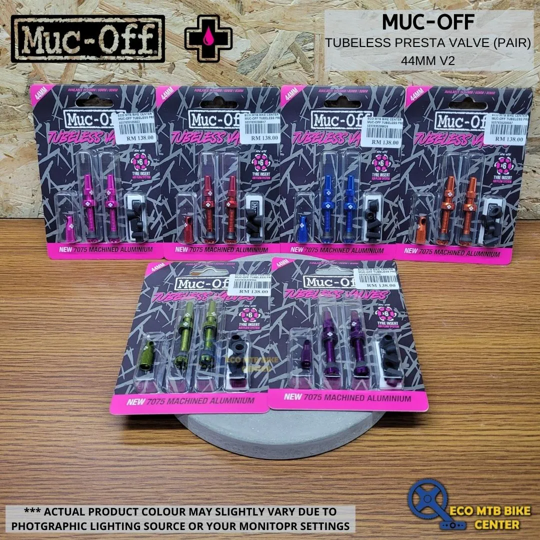 MUC-OFF Tubeless Presta Valve (Pair) 44mm/60mm v2