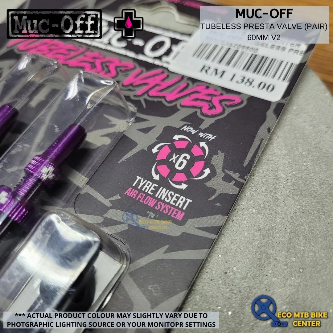 MUC-OFF Tubeless Presta Valve (Pair) 44mm/60mm v2