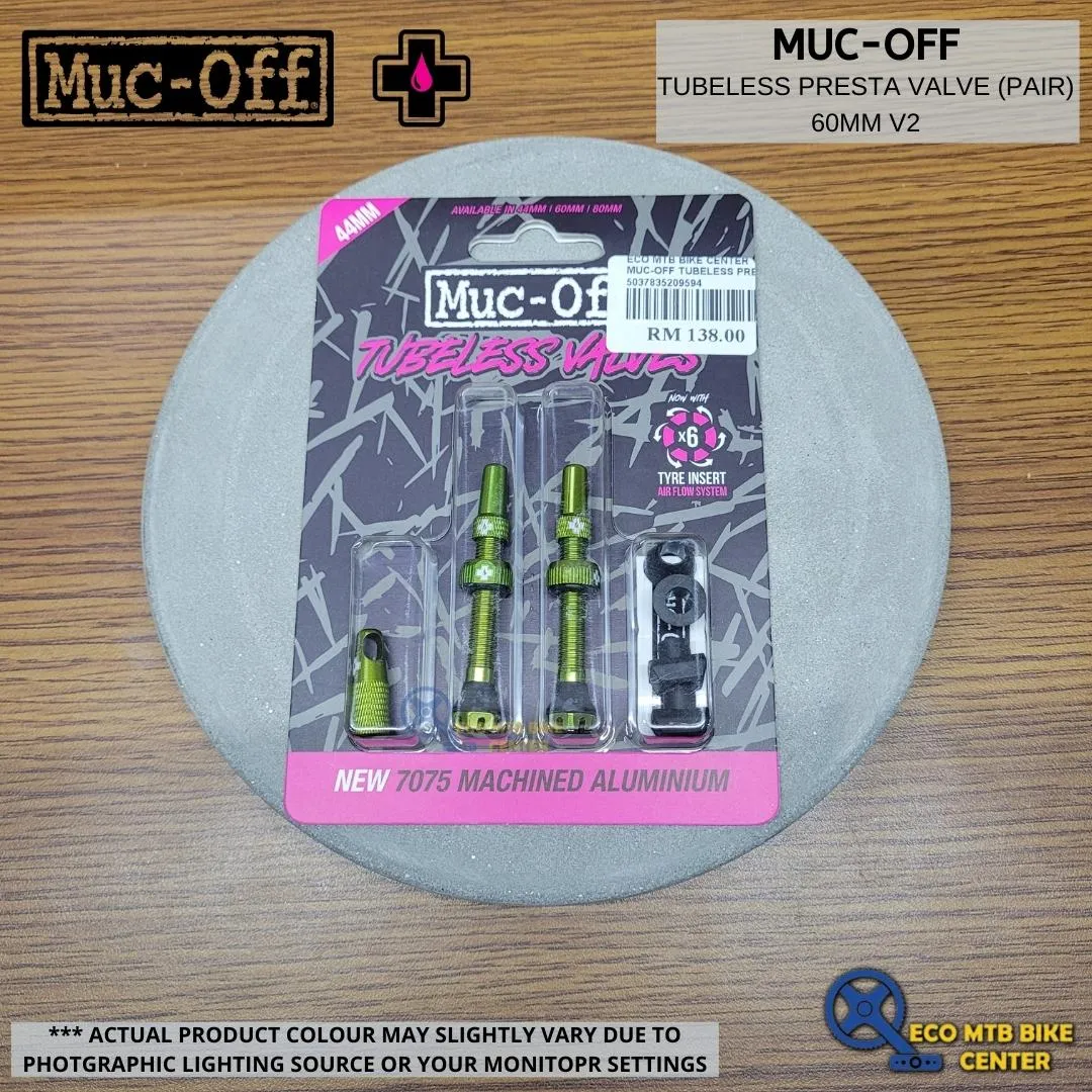 MUC-OFF Tubeless Presta Valve (Pair) 44mm/60mm v2