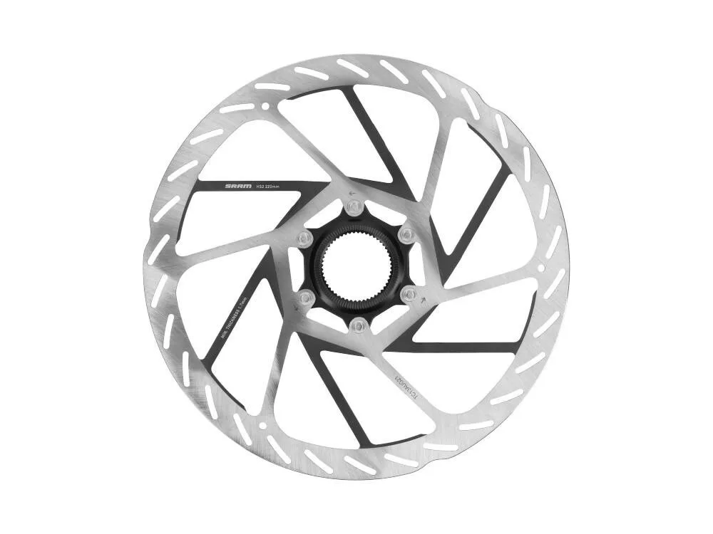 SRAM Brake Disc HS2 Rotor Rounded Edges 220mm 200mm 180mm 160mm | 6 Bolts Center Lock (1 Piece)