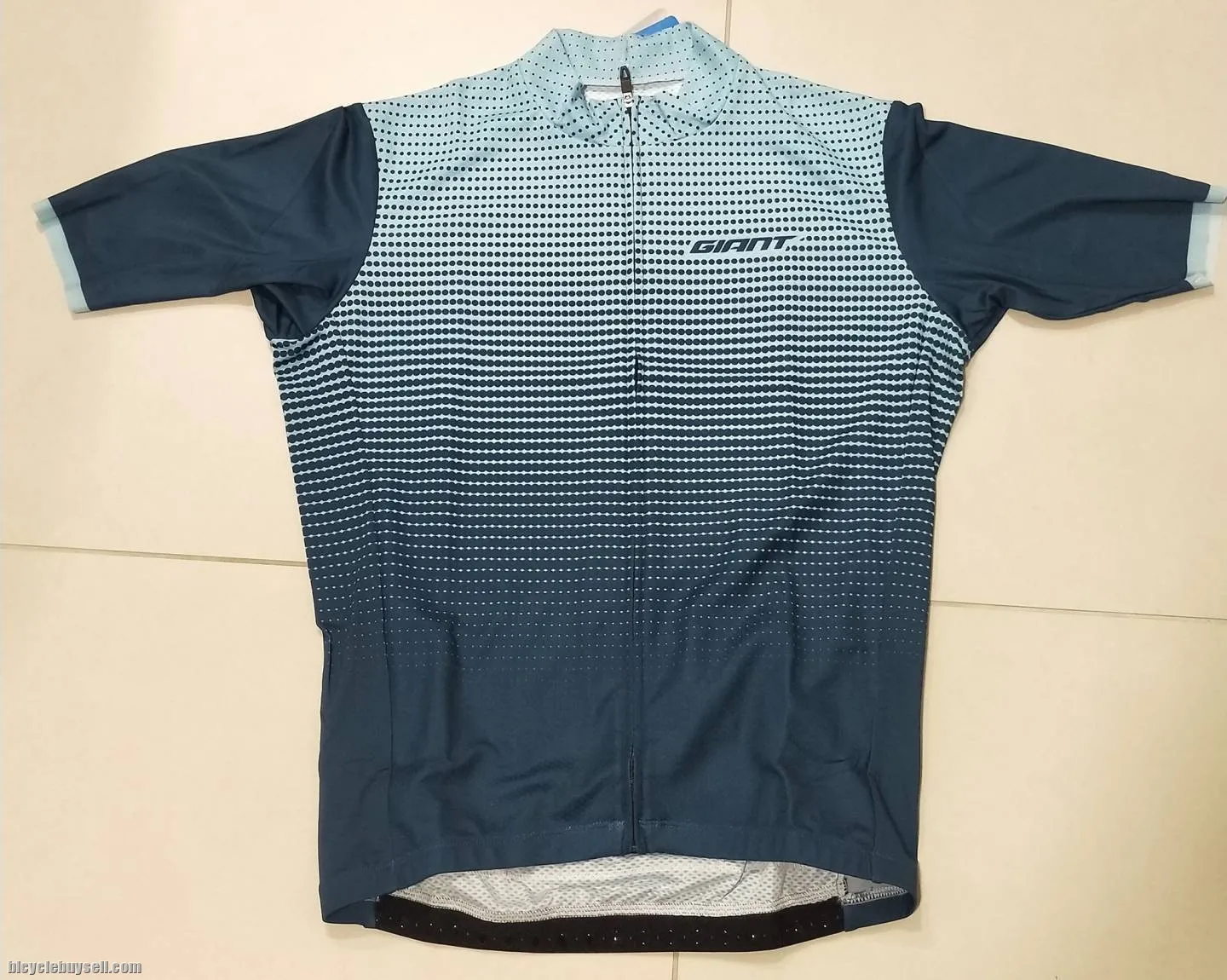 Giant Sunrise Series Club Cut Short Sleeves Cycling Jersey in Green and Blue Variant