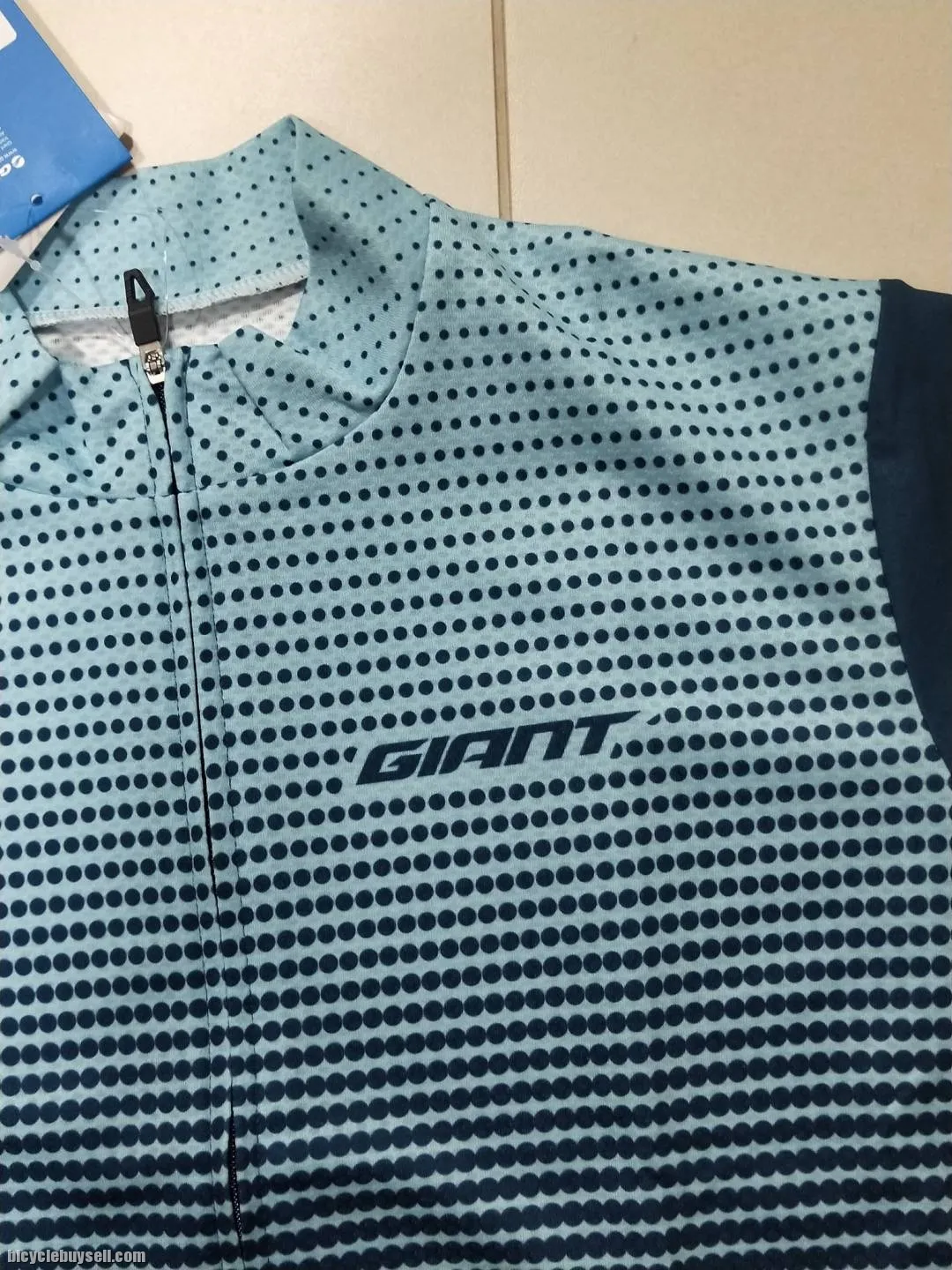 Giant Sunrise Series Club Cut Short Sleeves Cycling Jersey in Green and Blue Variant