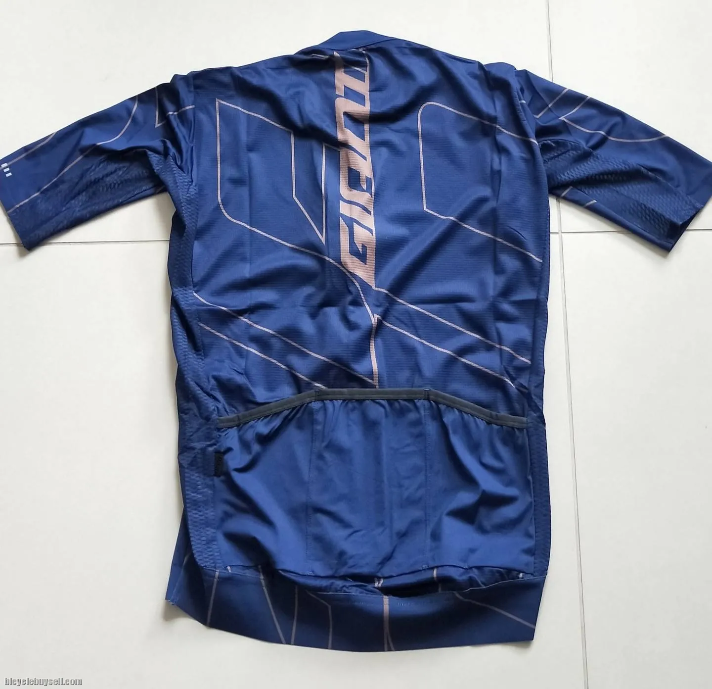 Giant Pro - Gold/Blue Short Sleeves Cycling Jersey Pro Cut