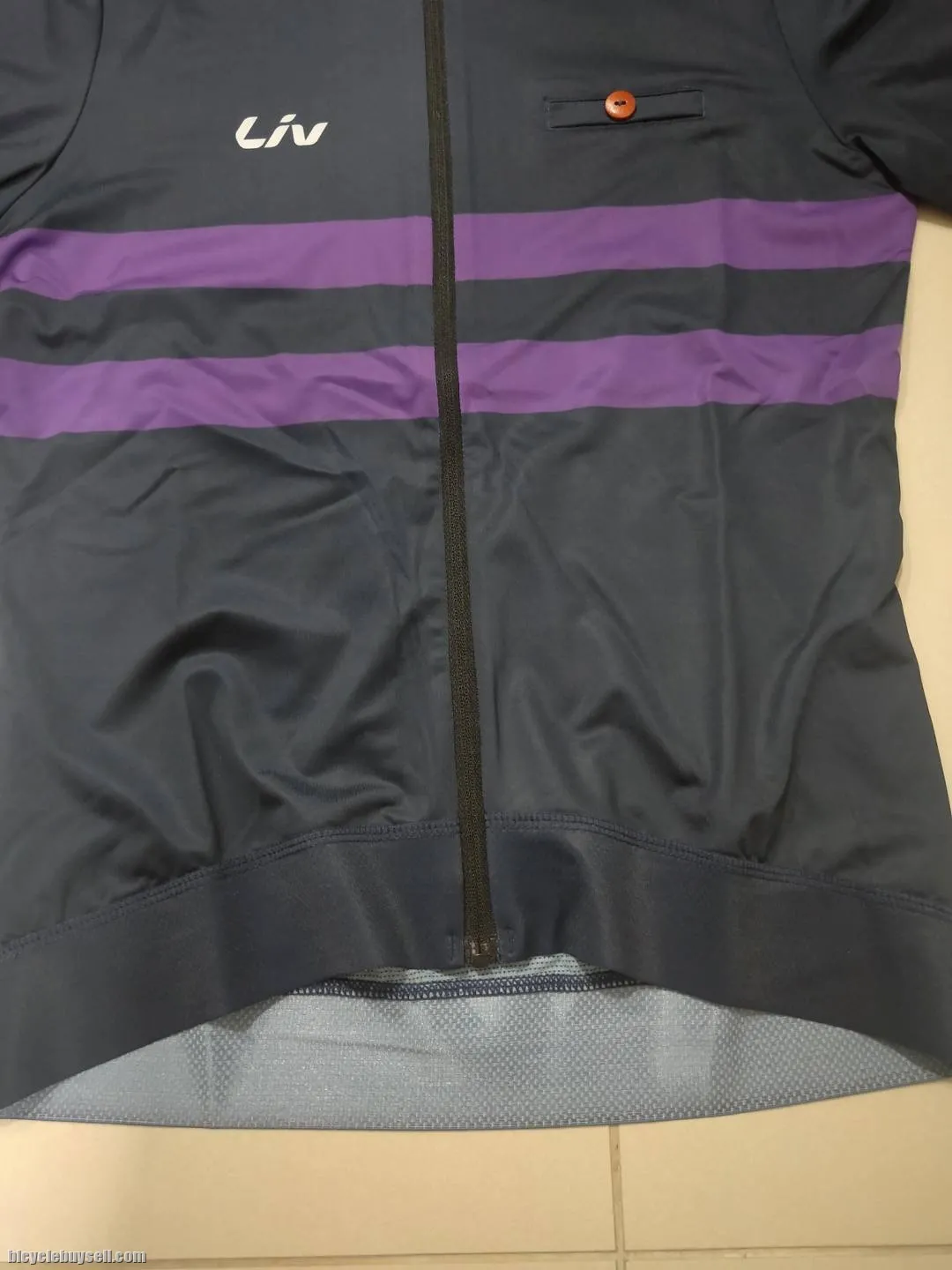 LIV 2nd Element Race Cut Cycling Jersey Short Sleeves in Green-Yellow and NavyBlue-Purple Colors