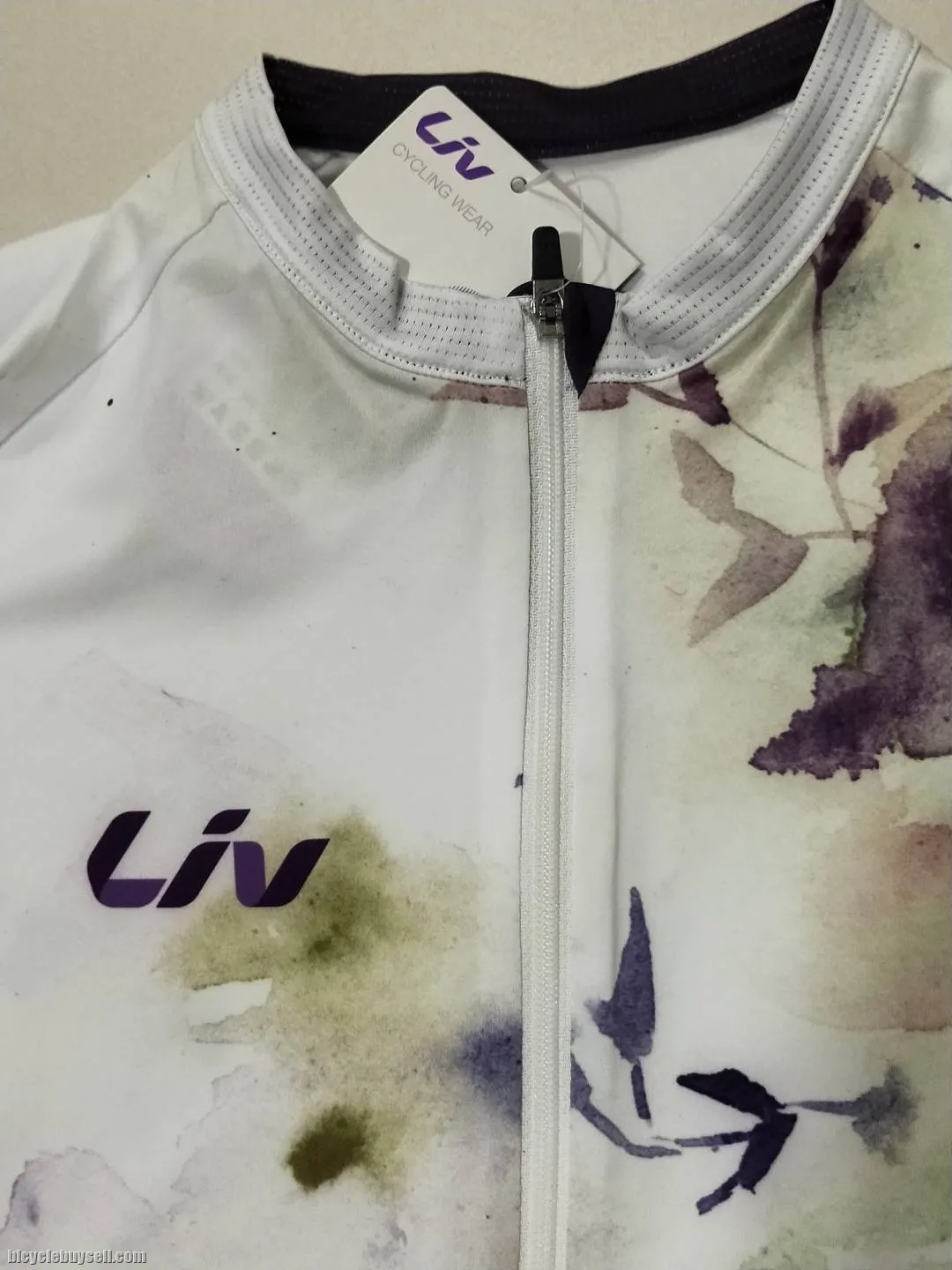 LIV by Giant Rhythm Floral White Cycling Jersey - Race Cut in size S and M only Ultra Cool Fabric