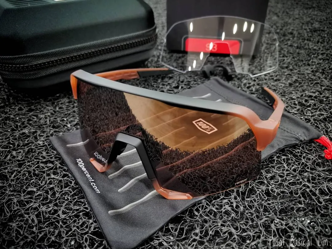 Ride 100% S3 Matte Translucent Brown Fade - Hiper Silver Mirror Lens