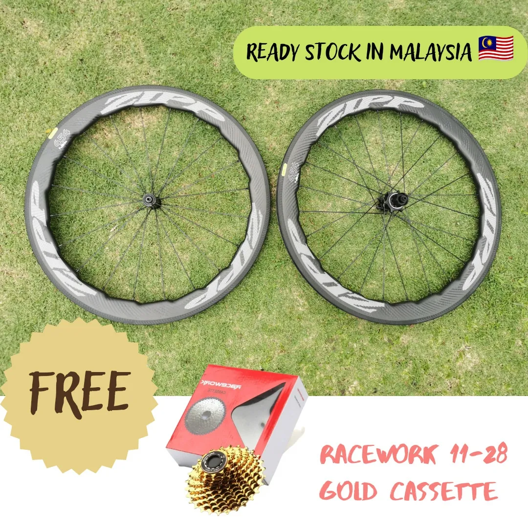 (NEW) Customized Zipp NSW 454 Carbon Wheelset FREE RACEWORK CASETTE GOLD 11-28