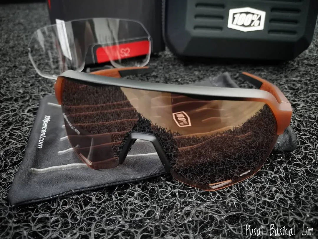 Ride 100% S2 Matte Translucent Brown Fade - hiper Silver Mirror Lens