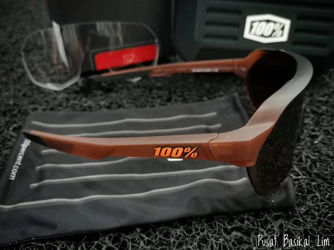 Ride 100% S2 Matte Translucent Brown Fade - hiper Silver Mirror Lens