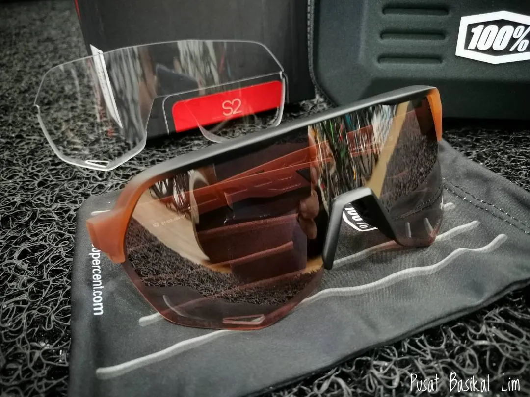 Ride 100% S2 Matte Translucent Brown Fade - hiper Silver Mirror Lens
