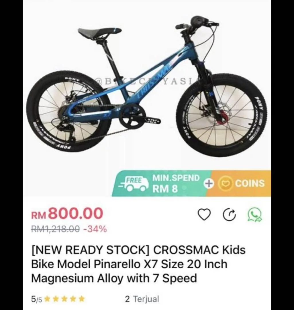 Pinarello X7 Crossmac - 20 inch kids bike