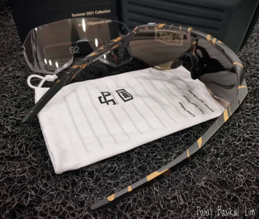 Ride 100 % S2 Peter Sagan LE Metallic Gold Flake HiPER Gold Mirror Lens