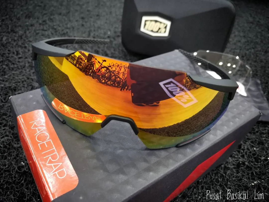 Ride 100% Racetrap Soft Tact Black - Hiper Red Multilayer Mirror Lens